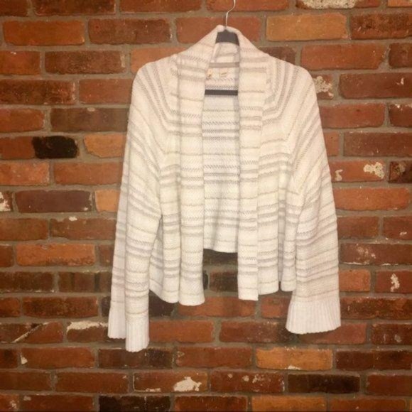 Moth Anthropologie White Open Front Sweater Large - Picture 2 of 5